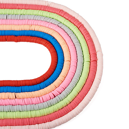 8 нити 8 цвета плоские круглые бусины из полимерной глины ручной работы, диск хейши бусины для гавайских серег браслет ожерелья ювелирных изделий