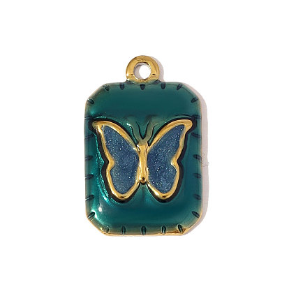 304 нержавеющей стальной эмали подвески, прямоугольник с подвесками в виде бабочек, ионное покрытие (ip), с блеском порошок