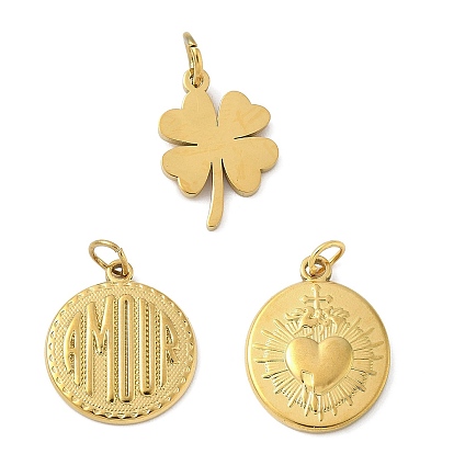 304 подвески из нержавеющей стали, с целью перехода в кольце, овальная и плоская круглая подвеска с клевером