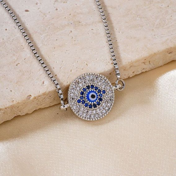 Европейская и американская мода, браслеты-слайдеры из латуни со стразами и сглазом