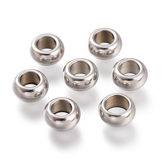 202 Stainless Steel Beads, Rondelle