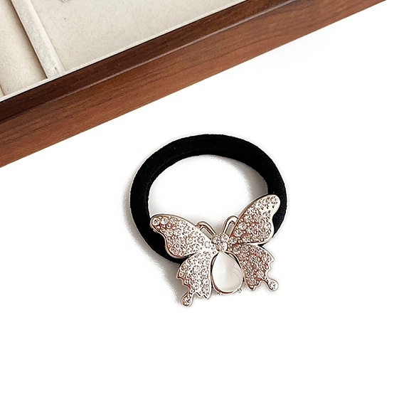 Эластичные резинки для волос с блестящими стразами, с пластиковой имитационной жемчужиной, держатель для хвоста для девочек и женщин