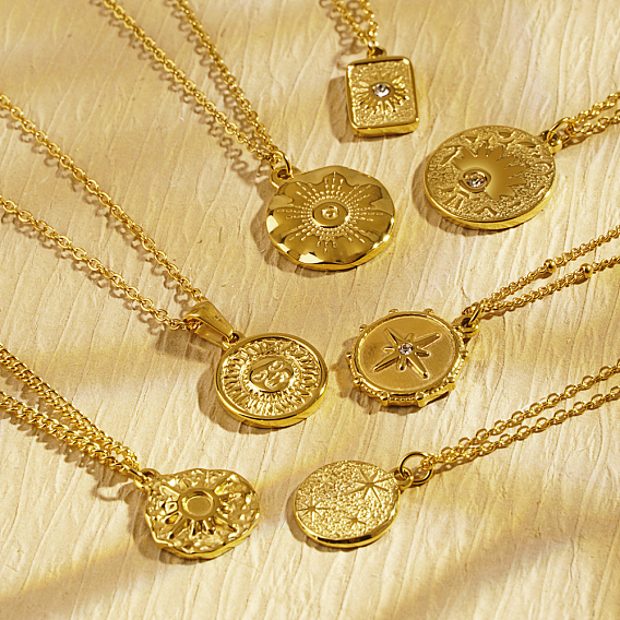 Стильные 304 подвески-солнечные лучи из нержавеющей стали для женщин на каждый день