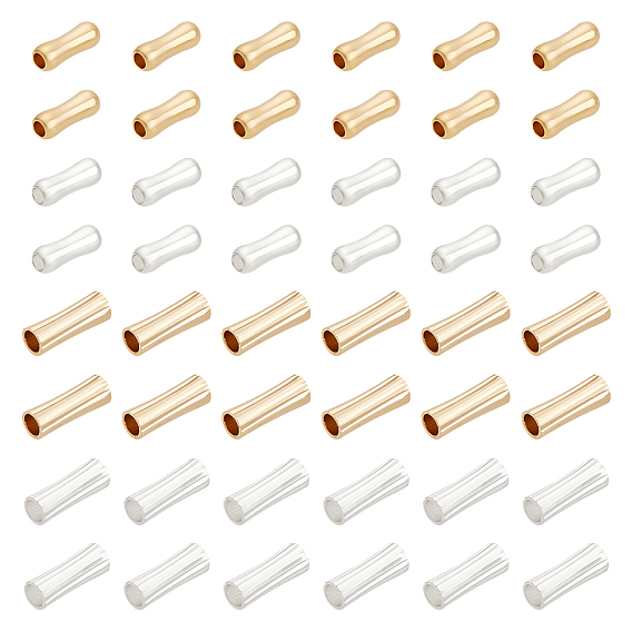 48шт 4 стиль латунные трубчатые бусины, без свинца и без кадмия, трубка