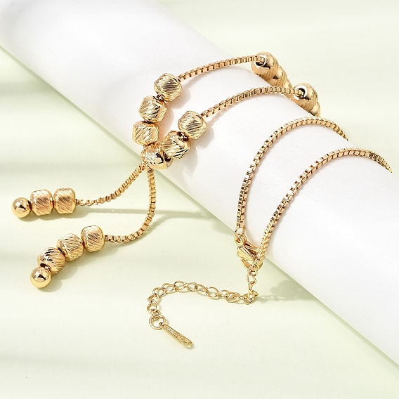 304 Stainless Steel Flat Round Beads Pendant Box Chain Necklaces, Ion Plating(IP)