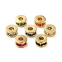 Rack Plating Brass Pave Cubic Zirconia Beads, Long-Lasting Plated, Lead Free & Cadmium Free, Column