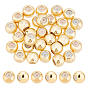 30 латунные бусины шт., с резиной внутри, ползунки, круглые