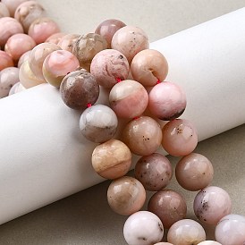 Натуральный розовый опал бусы пряди, круглые