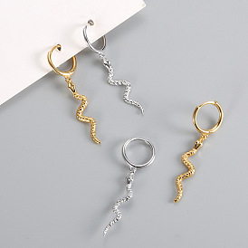 925 Sterling Silver Snake Earrings for Women, Long Dangle Drop Vintage Ear Jewelry