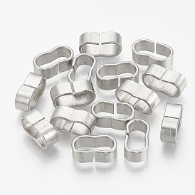 304 Stainless Steel Slide Charm, Rectangle Oval