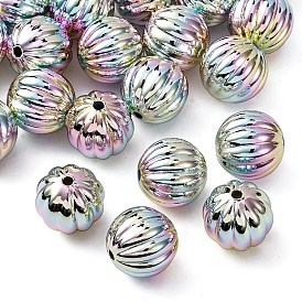 Непрозрачные акриловые бусины с УФ-покрытием, радужный, тыква