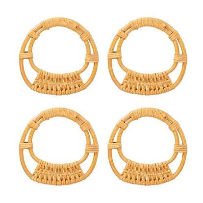 Handmade Reed Cane/Rattan Woven Bag Handle, Covered with Wood
