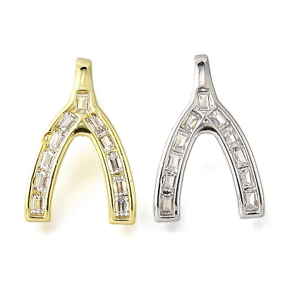 Латунные микро проложить кубического циркония подвески, подвески в виде вилочки, долговечный, без свинца и без кадмия, стойки покрытие