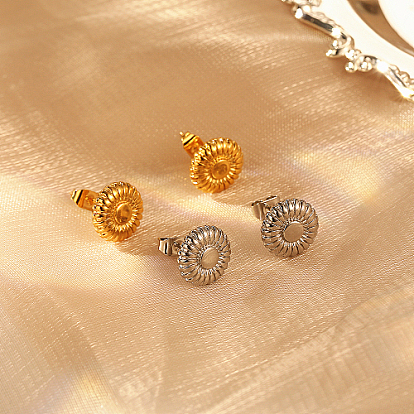 304 Stainless Steel Stud Earring, Sunflower