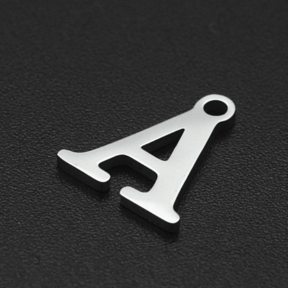 201 Stainless Steel Charms, Laser Cut, Letter