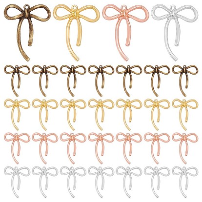 160 шт 4 цвета подвески из цинкового сплава в тибетском стиле, бантом прелести