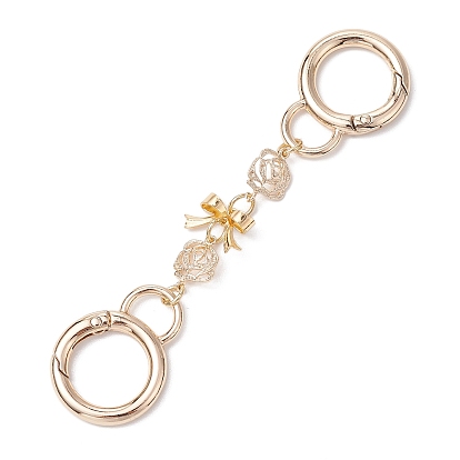 Латунные цепочки для сумок с цветком розы и бантом, с литыми пружинными кольцами