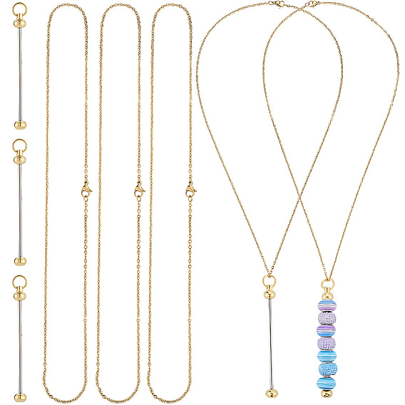 Набор для изготовления ожерелья своими руками, в том числе железный стержень из бисера брелок, 304 ожерелье из цепочки из нержавеющей стали