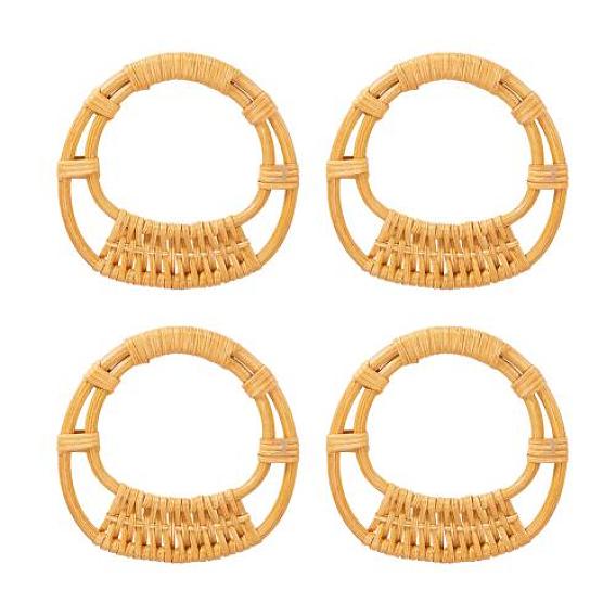 Handmade Reed Cane/Rattan Woven Bag Handle, Covered with Wood