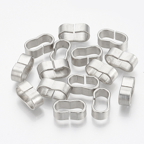 304 Stainless Steel Slide Charm, Rectangle Oval