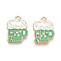 Подвески из сплава с эмалью ко Дню Святого Патрика, подвески на пивные бокалы, золотые, без кадмия, без никеля и без свинца