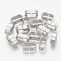 304 Stainless Steel Slide Charm, Rectangle Oval