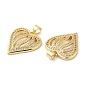 Real 16K Gold Plated Brass Micro Pave Cubic Zirconia Pendants, Heart Charms