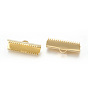 304 Stainless Steel Ribbon Crimp Ends, Rectangle