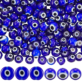 4 нити 2 стили бусины ручной работы от сглаза лэмпворк нити, плоский круглый и круглый