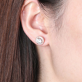 Rose Gold S925 Silver Stud Earrings - Fashionable and Trendy