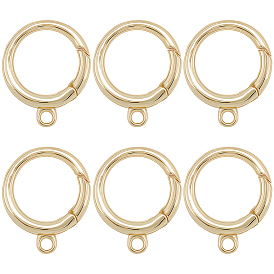 6шт. латунные пружинные кольца-затворы, долговечный, без свинца и без кадмия, стойки покрытие, плоско-круглые