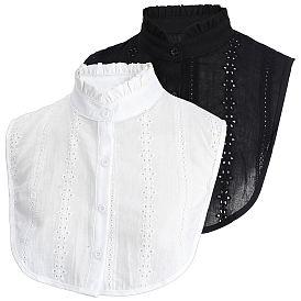 2Pcs 2 Colors Cotton Chiffon Detachable Shirt Collar, Versatile False Collar