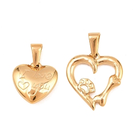 304 подвески из нержавеющей стали, сердце прелести, вакуумное покрытие pvd