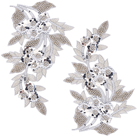 2 шт. полиэстеровые нитки для вышивки, приклеиваемые утюгом/пришиваемые нашивки, с пластиковым, аппликации из ткани, цветок