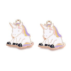 Подвески из эмали и сплава, без свинца и без кадмия, лошадь очарование, золотые