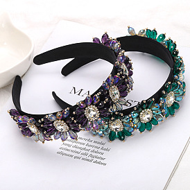 Sparkling Crystal Flower Headband - Luxurious Diamond Hair Accessory for Women