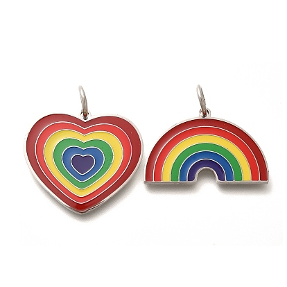 304 нержавеющей стальной эмали подвески, Радуга цветов, очарование сердца и радуги