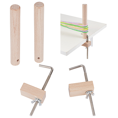 Wood Weaving Loom Pegs Craft Tool, Woven Table Clamps