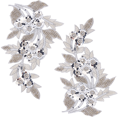 2 шт. полиэстеровые нитки для вышивки, приклеиваемые утюгом/пришиваемые нашивки, с пластиковым, аппликации из ткани, цветок