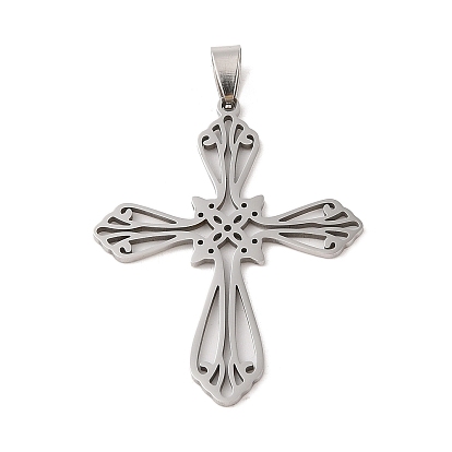 201 Stainless Steel Pendants, Religion, Cross Charm