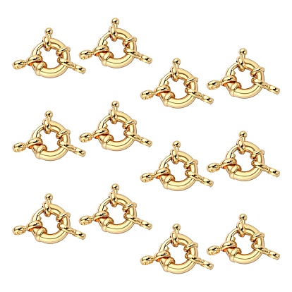 Brass Spring Ring Clasps, with Bail Beads/Tube Bails, Nickel Free