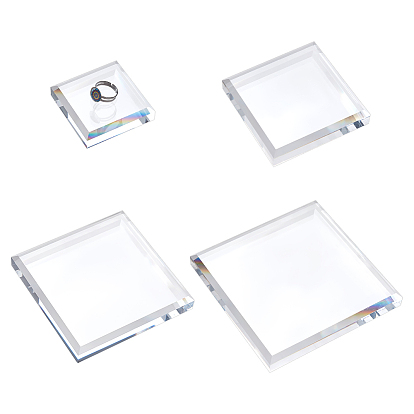 4шт 4 стили акриловые подставки для дисплеев, презентационные подвалы, квадратный