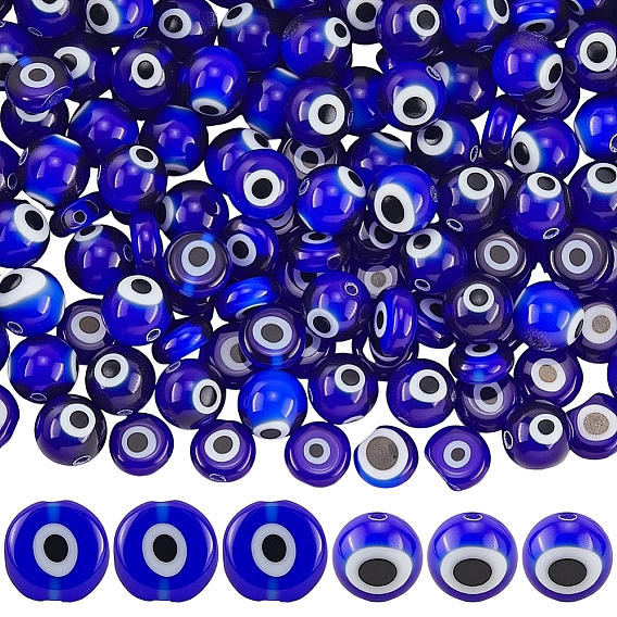 4 нити 2 стили бусины ручной работы от сглаза лэмпворк нити, плоский круглый и круглый