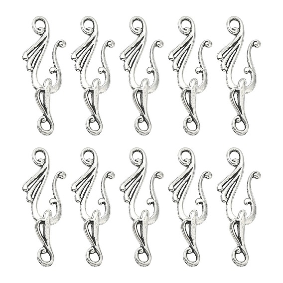 Тибетский стиль сплава крюк и глаз застежками, нерегулярный, без кадмия и без свинца