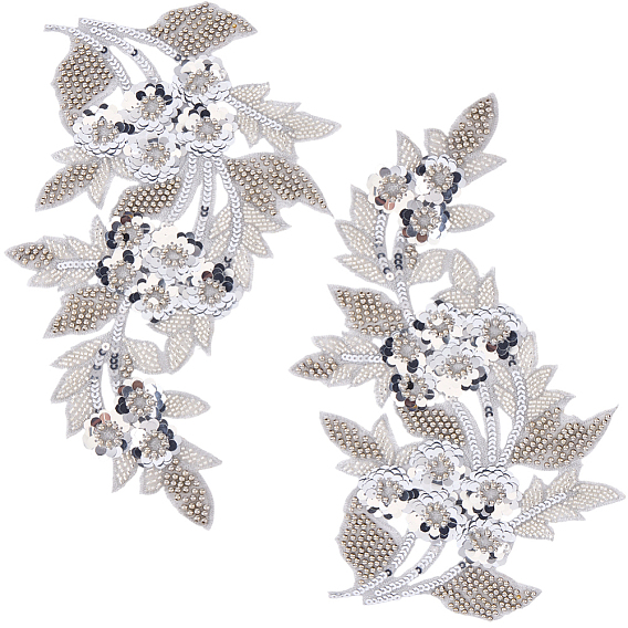 2 шт. полиэстеровые нитки для вышивки, приклеиваемые утюгом/пришиваемые нашивки, с пластиковым, аппликации из ткани, цветок