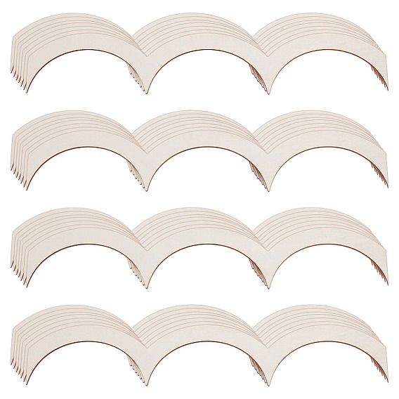 28Pcs Decorative Wood Fan Shape Trim, Home Wall Moulding Trim Edge