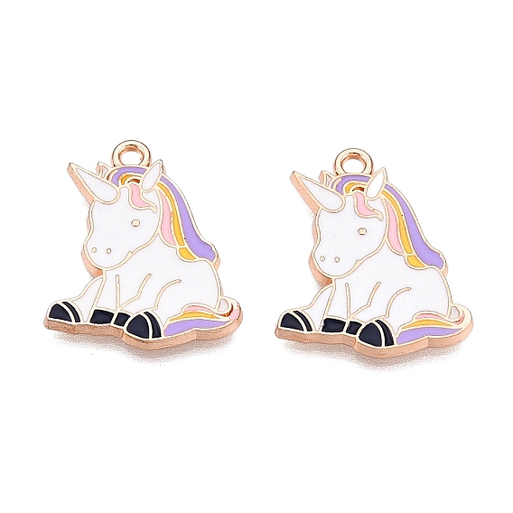 Подвески из эмали и сплава, без свинца и без кадмия, лошадь очарование, золотые