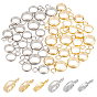60Pcs 6 Styles 304 Stainless Steel Tube Bails, Loop Bails, Ring Bail Beads