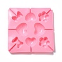 DIY Lollipop Making Food Grade Silicone Molds, Candy Molds, Flower, Heart & Bowknot, 8 Cavities