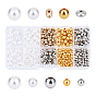 810pcs 9 styles de perles en plastique, rond et larme et plat rond